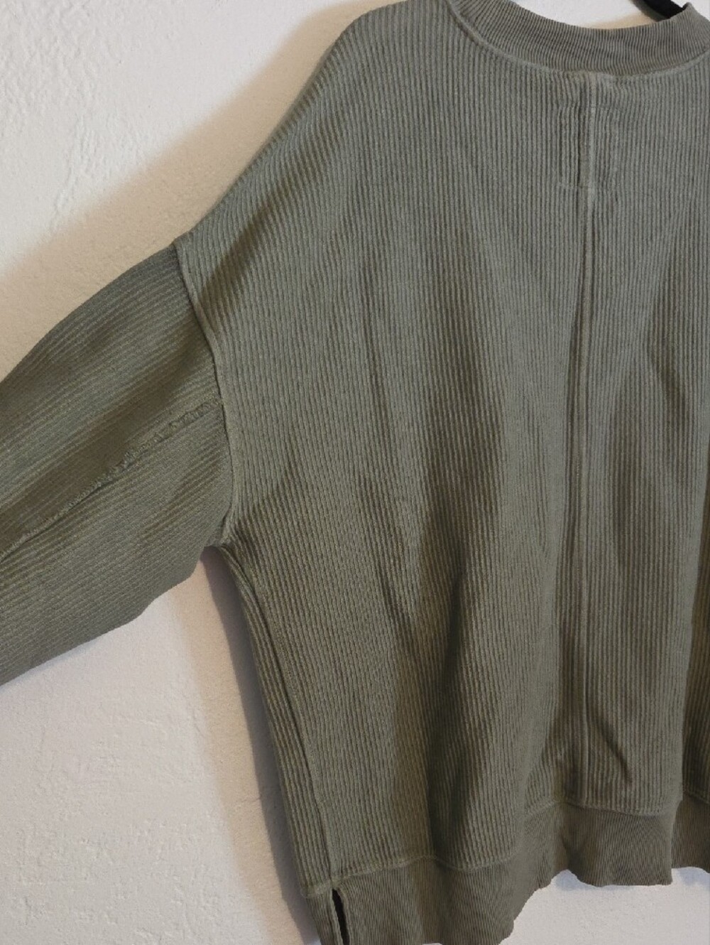 aerie Olive Green Ribbed Crewneck Sweater - Picture 5 of 5